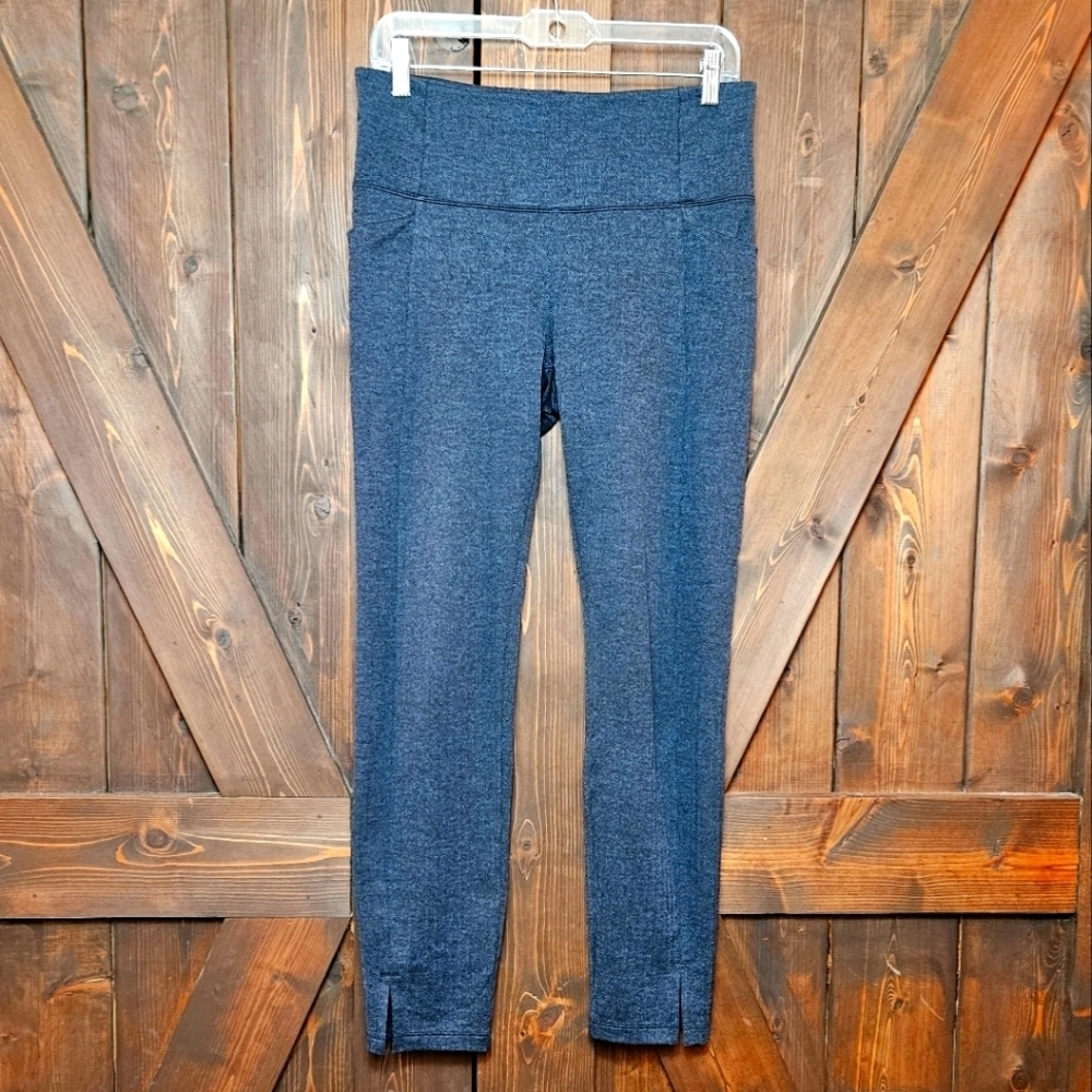 Athleta Herringbone Mercer Tight Leggings Women's Navy Mid Rise Active Size Sm